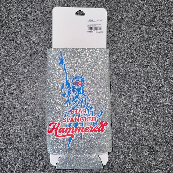 Star Spangled Hammered Skinny Coozies - Picture 3 of 4